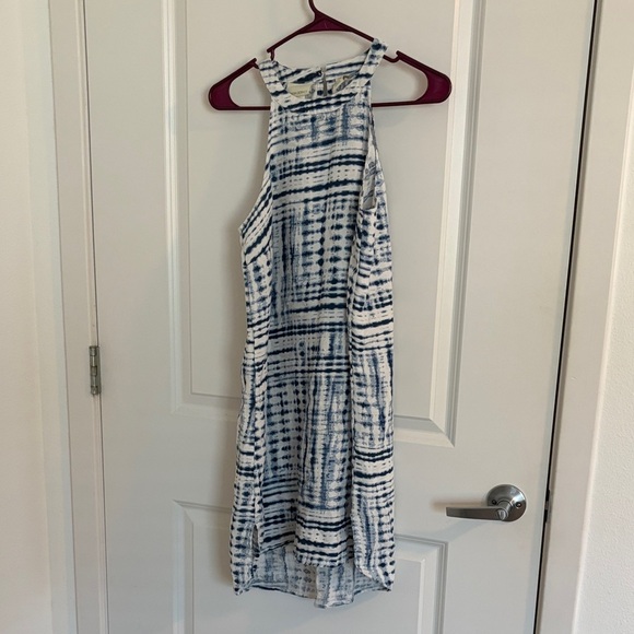 Cynthia Rowley 100% Linen Blue Tie Dye Halter Dress Size S - Picture 5 of 9